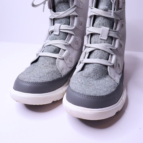 SOREL Joan Waterproof Boot Moonstone Sea Salt Suede Winter Boot Women's 6 - Picture 5 of 9
